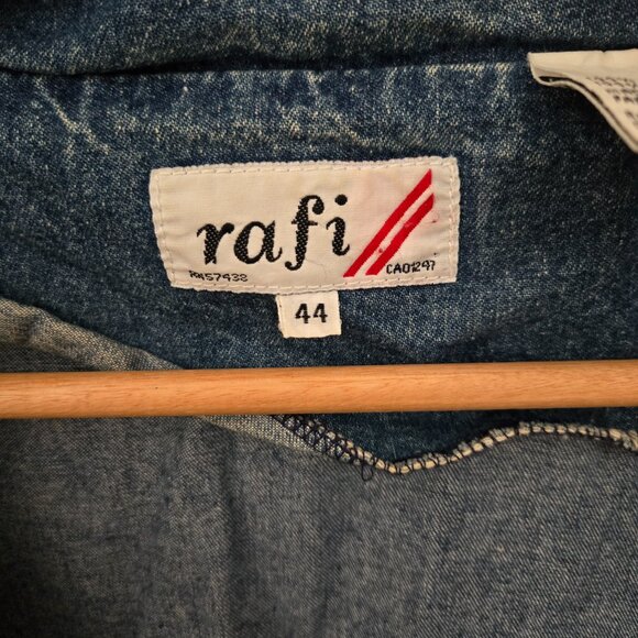 Rafi Size 44 Paperbag Hem Denim Jacket (30 PTP) - Picture 8 of 14